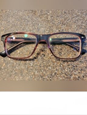 Zenni Optical Rectangle Frames #126016 - Blue & Pink + Case